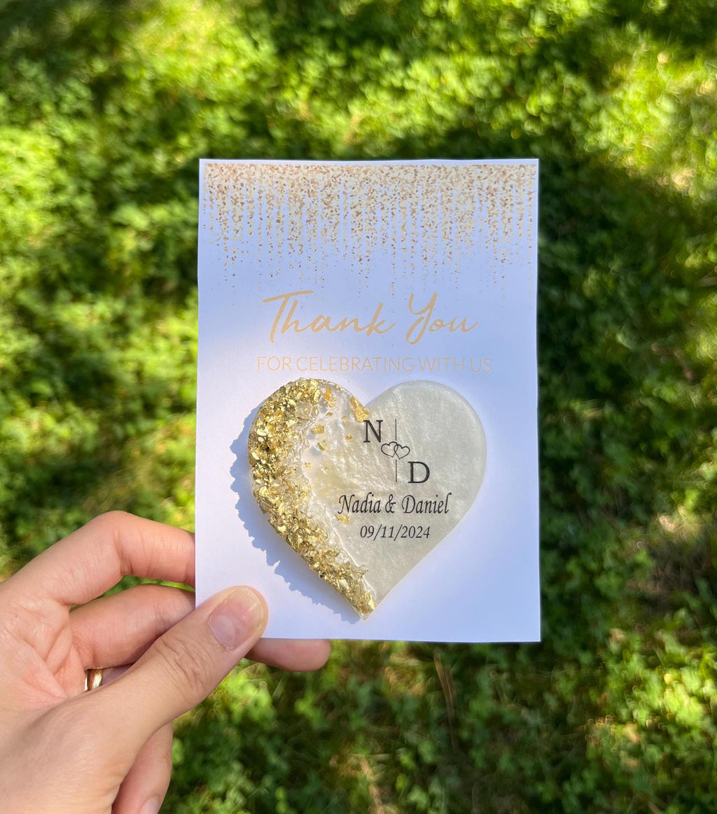 Epoxy Magnet with Card,Thank you favors,Magnet,Personalized Magnet Favor for Guest,Rustic Bridal Shower Favors, Baby Shower Favors