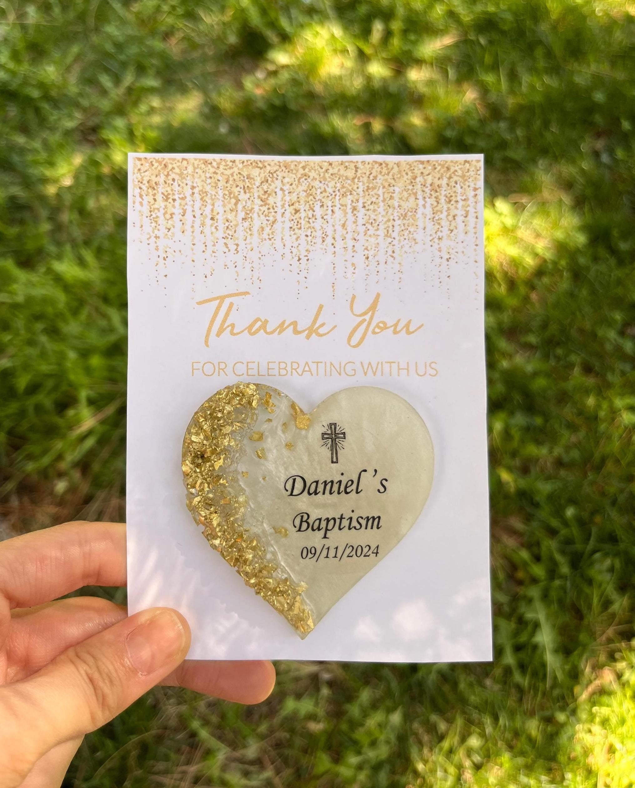 Personalized Baptism Favors, Baptism Thank You Magnet,Christening Favors, Thank You Favor, Baptism Epoxy Magnet Gift,Party Guest Gifts