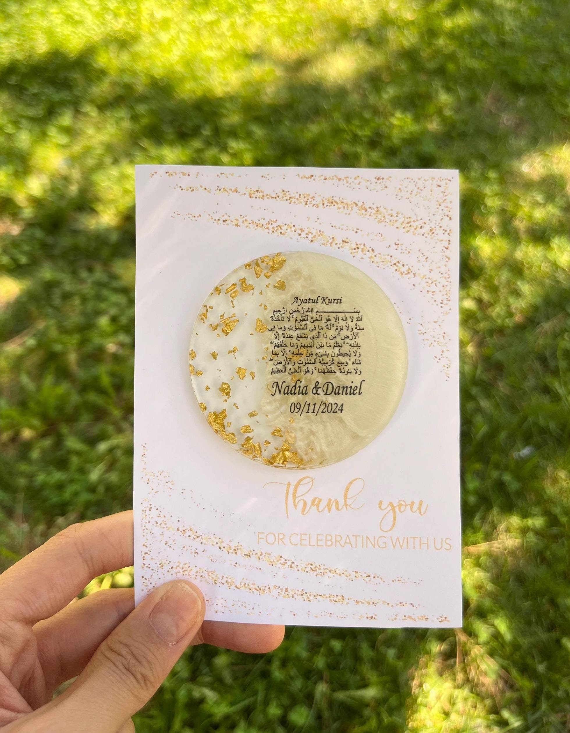 Heart Ayatul Kursi Magnet Favor, Ramadan Favors,Ayatul Kursi Magnet Favor, Islamic Wedding Favor