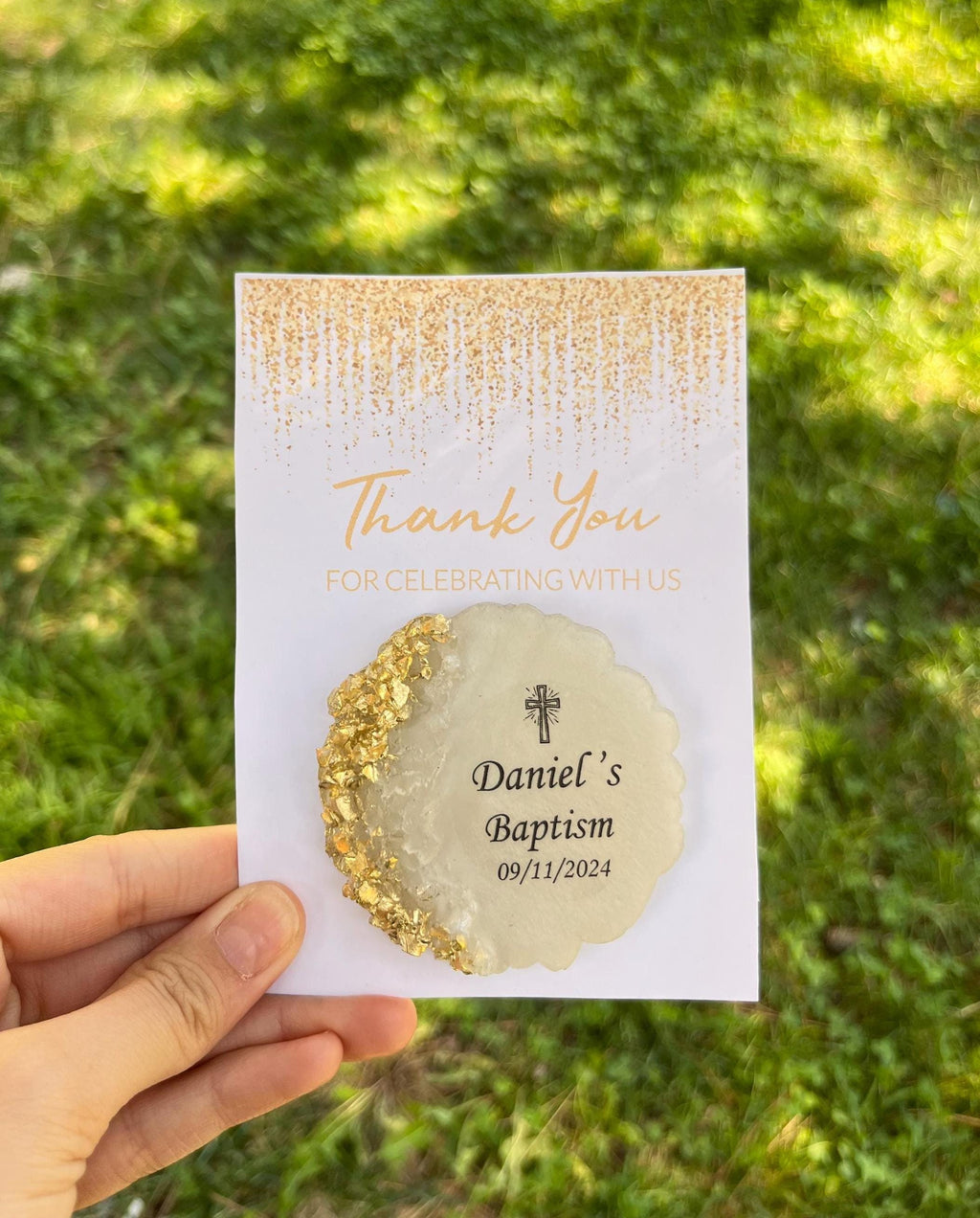 Baptism Magnet Favors ,Gold Baptism Magnet for Boy and Girl,First communion, Confirmation gift,First Holy Communion Gift