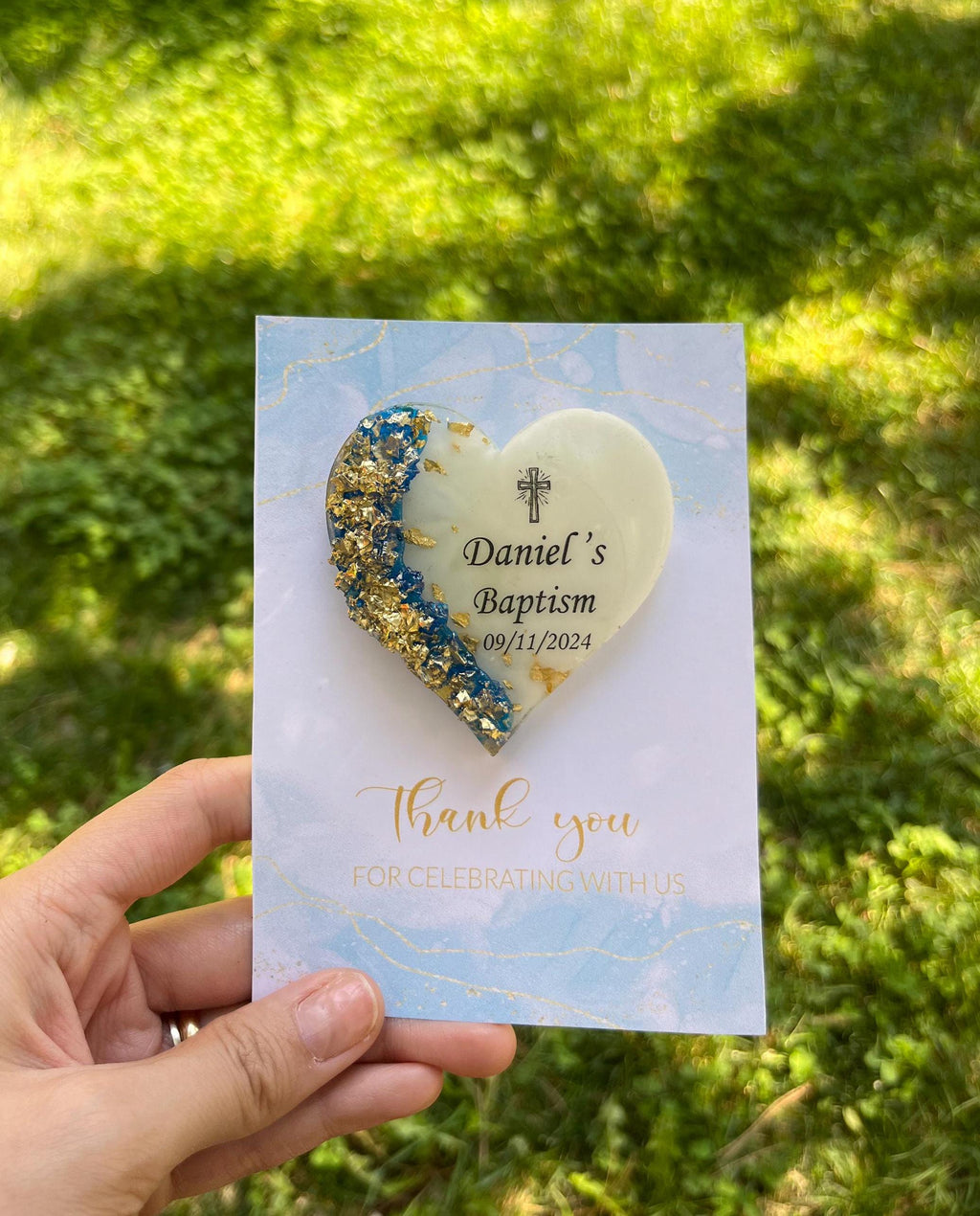 Wedding Gold Epoxy Magnet Gift,Nikkah Favor,Personalized Wedding Favor,Wedding favors for guests, Thank you favors,Epoxy Magnet with Card