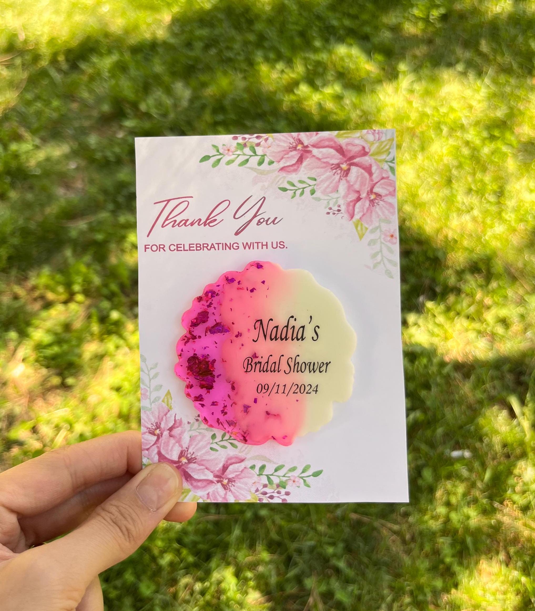 Bridal Shower Favor Magnet, Personalized Wedding Shower Gift, Custom Bridal Shower Magnet,Elegant Party Favor Keepsake