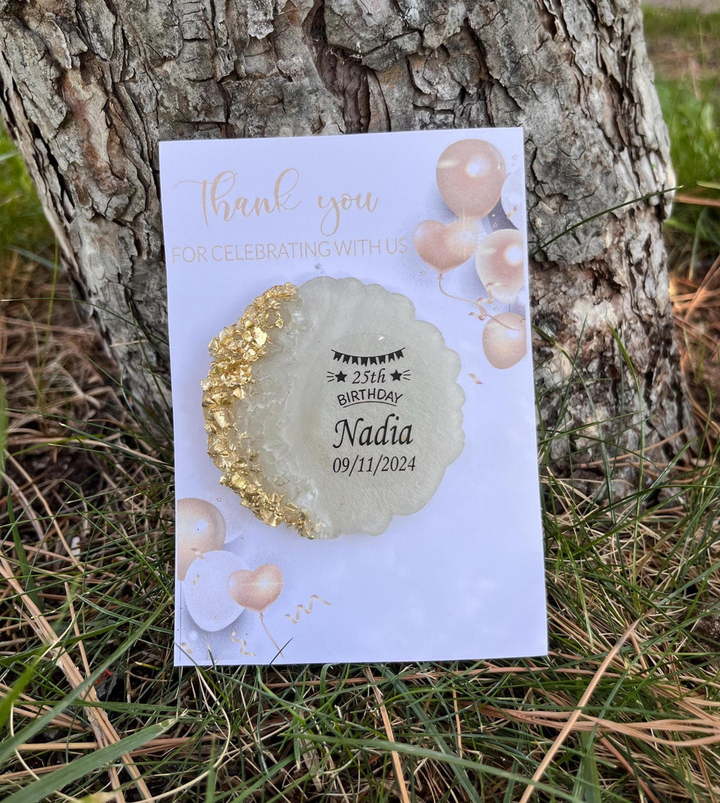 Personalized Birthday Magnet, Custom Party Favor, Birthday Party Magnet Favor, Custom Name & Date, Epoxy Magnet Favors