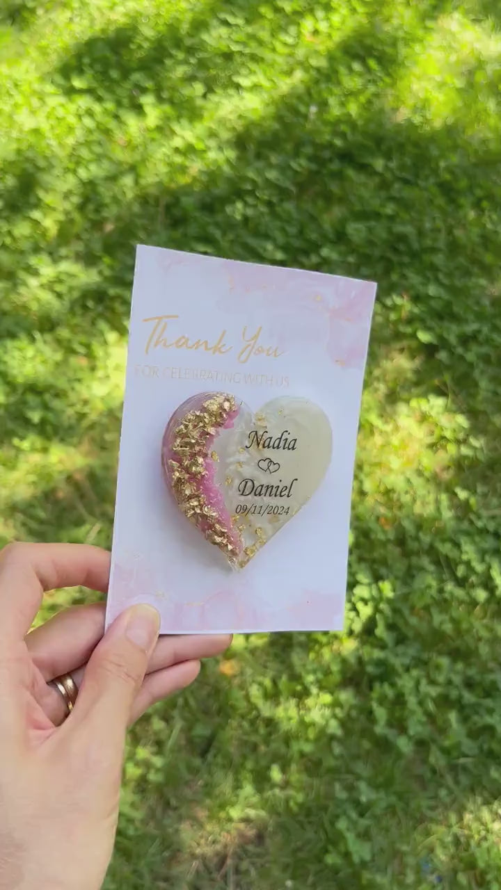 Epoxy Magnet with Card,Thank you favors,Magnet,Personalized Magnet Favor for Guest,Rustic Bridal Shower Favors, Baby Shower Favors