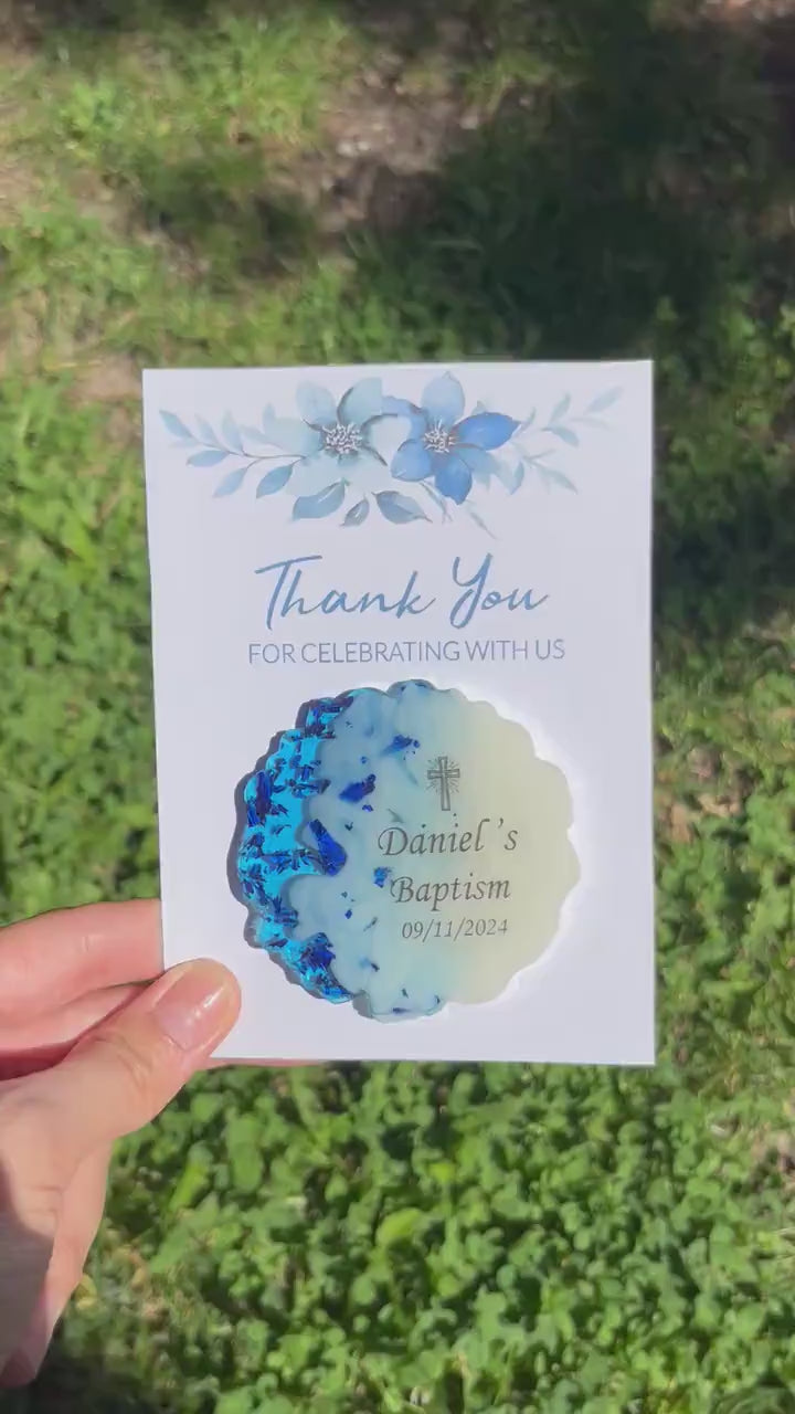 Blue Baptism Magnet Favor, Personalized First Holy Communion Favors,Baptism Magnet Favor,Baptism Magnet Gift,Christening Favor,Mi Bautizo